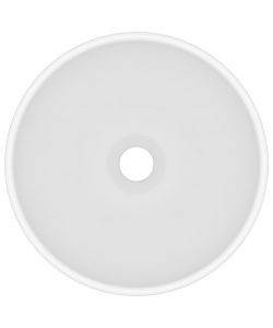 Lavandino Lusso Rotondo Bianco Opaco 32,5x14 cm in Ceramica