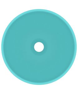 Lavandino Lusso Rotondo Verde Chiaro Opaco 32,5x14 cm Ceramica