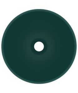 Lavandino Lusso Rotondo Verde Scuro Opaco 32,5x14 cm Ceramica