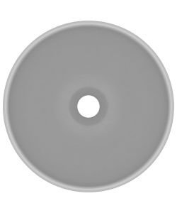 Lavandino Lusso Rotondo Grigio Chiaro Opaco 32,5x14 cm Ceramica