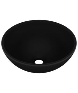 Lavandino Lusso Rotondo Nero Opaco 32,5x14 cm in Ceramica