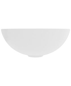 Lavandino da Bagno in Ceramica Bianco Opaco Rotondo