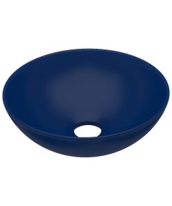 Lavandino da Bagno in Ceramica Blu Scuro Rotondo