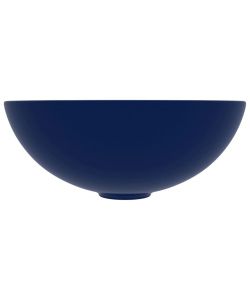 Lavandino da Bagno in Ceramica Blu Scuro Rotondo