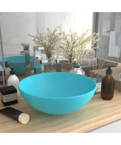 Lavandino da Bagno in Ceramica Verde Chiaro Rotondo