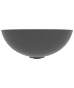 Lavandino da Bagno in Ceramica Grigio Scuro Rotondo