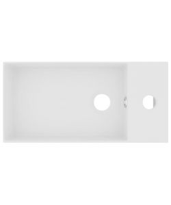 Lavandino con Troppopieno in Ceramica Bianco Opaco