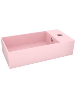 Lavandino con Troppopieno in Ceramica Rosa Opaco