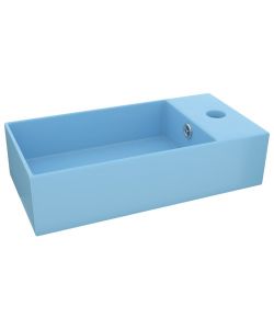 Lavandino con Troppopieno in Ceramica Azzurro