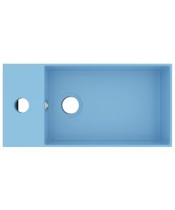 Lavandino con Troppopieno in Ceramica Azzurro