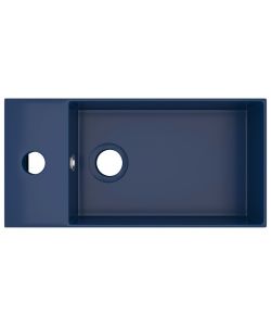 Lavandino con Troppopieno in Ceramica Blu Scuro