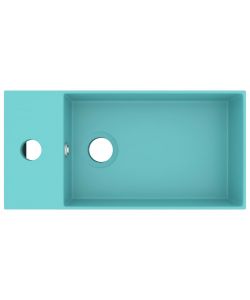 Lavandino con Troppopieno in Ceramica Verde Chiaro