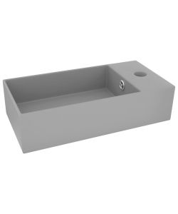 Lavandino con Troppopieno in Ceramica Grigio Chiaro