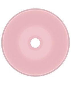 Lavandino Lusso Rotondo Rosa Opaco 40x15 cm in Ceramica