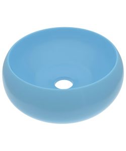 Lavandino Lusso Rotondo Azzurro Opaco 40x15 cm in Ceramica