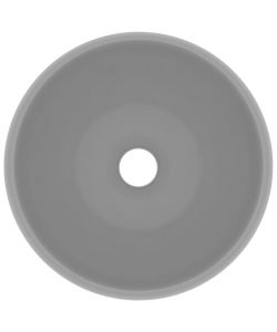 Lavandino Lusso Rotondo Grigio Chiaro Opaco 40x15cm in Ceramica
