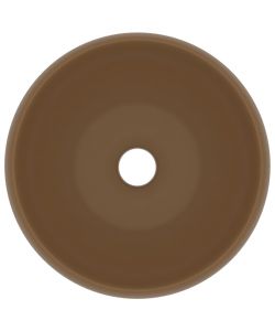 Lavandino Lusso Rotondo Crema Opaco 40x15 cm in Ceramica