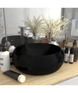 Lavandino Lusso Rotondo Nero Opaco 40x15 cm in Ceramica