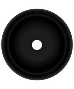 Lavandino Lusso Rotondo Nero Opaco 40x15 cm in Ceramica