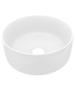 Lavandino Lusso Rotondo Bianco Opaco 40x15 cm in Ceramica