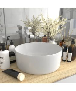 Lavandino Lusso Rotondo Bianco Opaco 40x15 cm in Ceramica