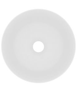 Lavandino Lusso Rotondo Bianco Opaco 40x15 cm in Ceramica
