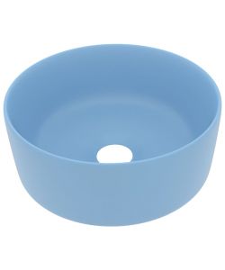 Lavandino Lusso Rotondo Azzurro Opaco 40x15 cm in Ceramica