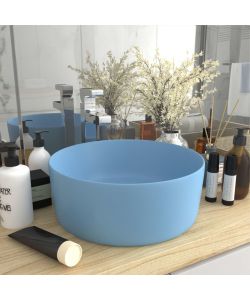Lavandino Lusso Rotondo Azzurro Opaco 40x15 cm in Ceramica