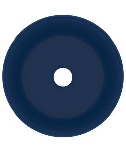 Lavandino Lusso Rotondo Blu Scuro Opaco 40x15 cm in Ceramica