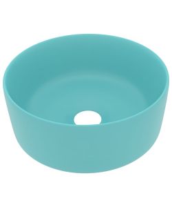 Lavandino Lusso Rotondo Verde Chiaro Opaco 40x15 cm in Ceramica