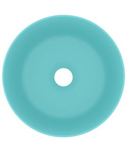 Lavandino Lusso Rotondo Verde Chiaro Opaco 40x15 cm in Ceramica