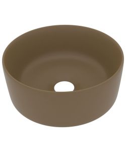 Lavandino Lusso Rotondo Crema Opaco 40x15 cm in Ceramica