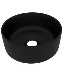 Lavandino Lusso Rotondo Nero Opaco 40x15 cm in Ceramica