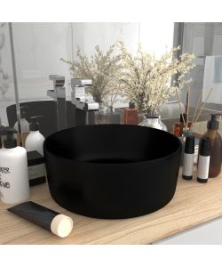 Lavandino Lusso Rotondo Nero Opaco 40x15 cm in Ceramica