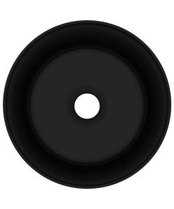 Lavandino Lusso Rotondo Nero Opaco 40x15 cm in Ceramica