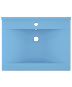 Lavandino con Foro Rubinetto Azzurro Opaco 60x46 cm in Ceramica
