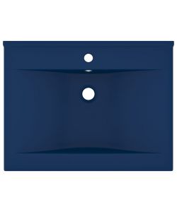 Lavandino con Foro Rubinetto Blu Scuro Opaco 60x46 cm in Ceramica