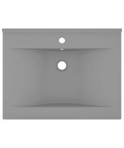 Lavabo con Foro Rubinetto Grigio Chiaro Opaco 60x46 cm Ceramica