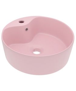 Lavandino con Troppopieno Rosa Opaco 36x13 cm in Ceramica