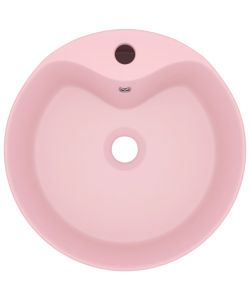 Lavandino con Troppopieno Rosa Opaco 36x13 cm in Ceramica