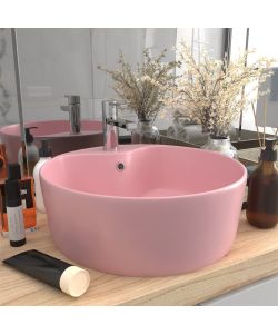 Lavandino con Troppopieno Rosa Opaco 36x13 cm in Ceramica