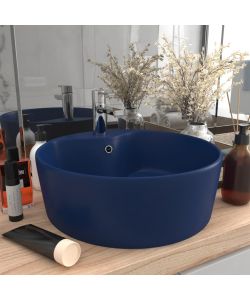 Lavandino con Troppopieno Blu Scuro Opaco 36x13 cm in Ceramica