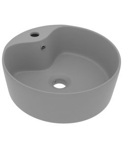 Lavandino con Troppopieno Grigio Chiaro Opaco 36x13 cm Ceramica