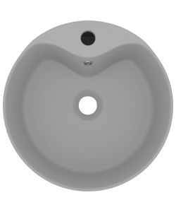 Lavandino con Troppopieno Grigio Chiaro Opaco 36x13 cm Ceramica