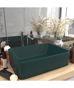 Lavandino Luxury Verde Scuro Opaco 41x30x12 cm in Ceramica