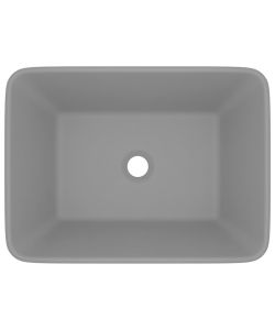 Lavandino Luxury Grigio Chiaro Opaco 41x30x12 cm in Ceramica