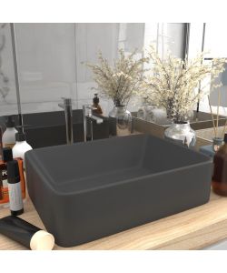 Lavandino Luxury Grigio Scuro Opaco 41x30x12 cm in Ceramica