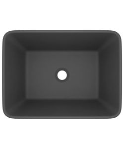 Lavandino Luxury Grigio Scuro Opaco 41x30x12 cm in Ceramica