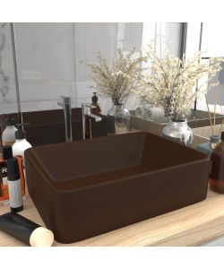 Lavandino Luxury Marrone Scuro Opaco 41x30x12 cm in Ceramica