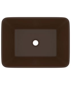 Lavandino Luxury Marrone Scuro Opaco 41x30x12 cm in Ceramica
